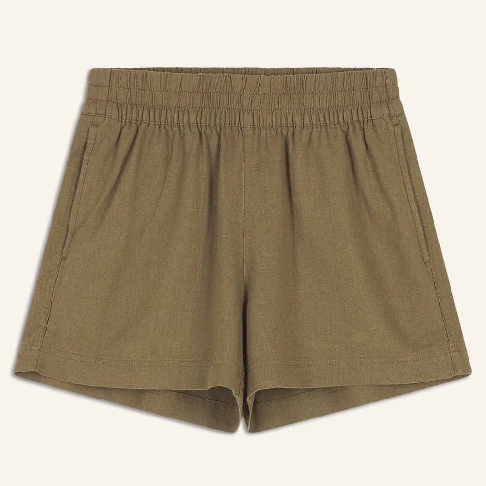 Old Navy High-Waisted Linen-Blend Pull-On 4-Pocket Shorts: Kombu, Size XL, 3.5in